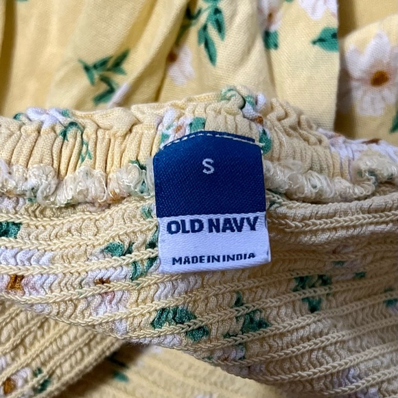 Women’s Yellow Floral Ruffle Smocked Spring Summer Sundress Size S - Picture 4 of 5